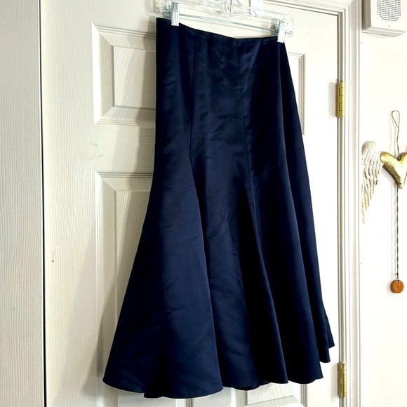 Ralph Lauren Dresses & Skirts - Ralph Lauren silk navy blue formal A line fit and flare long skirt 8